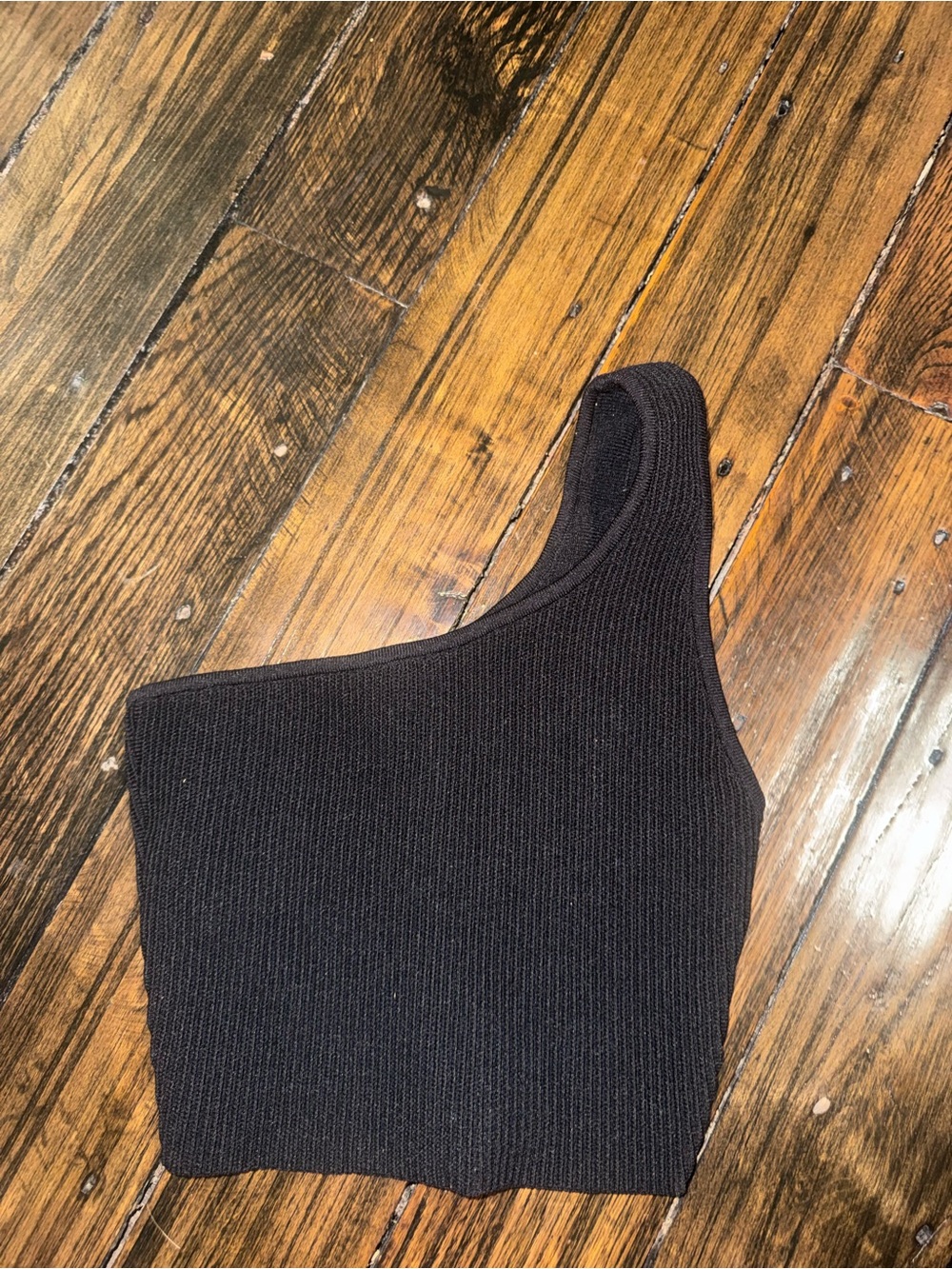 Aritzia One-Shoulder Knit Sweater Tank - Black